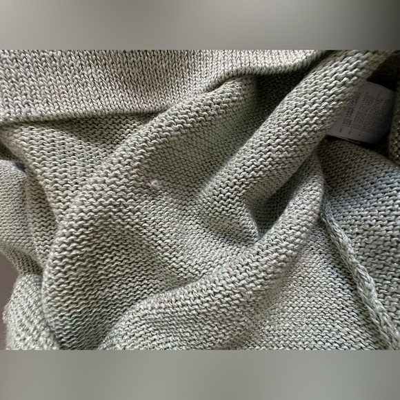 Brunello Cucinelli Heather Green Linen-Blend Sparkle Knit V-neck Sweater - Picture 9 of 13